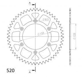 Alu-Kettenrad Supersprox 520 - 48Z (silber)
